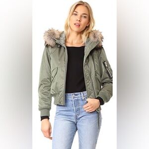 NWOT SAM. Luxe Fur lined down bomber jacket